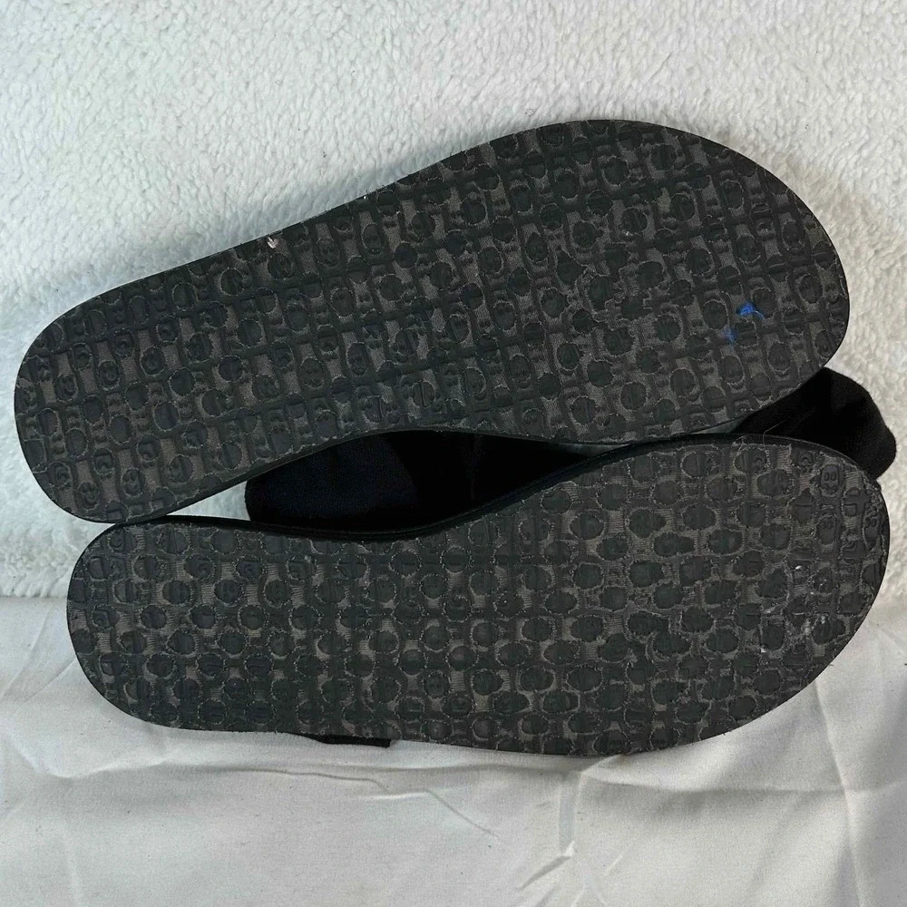 Sanuk Yoga Sling 2 Black Fabric Thong Sandals SWS10001 Womens Size 7
